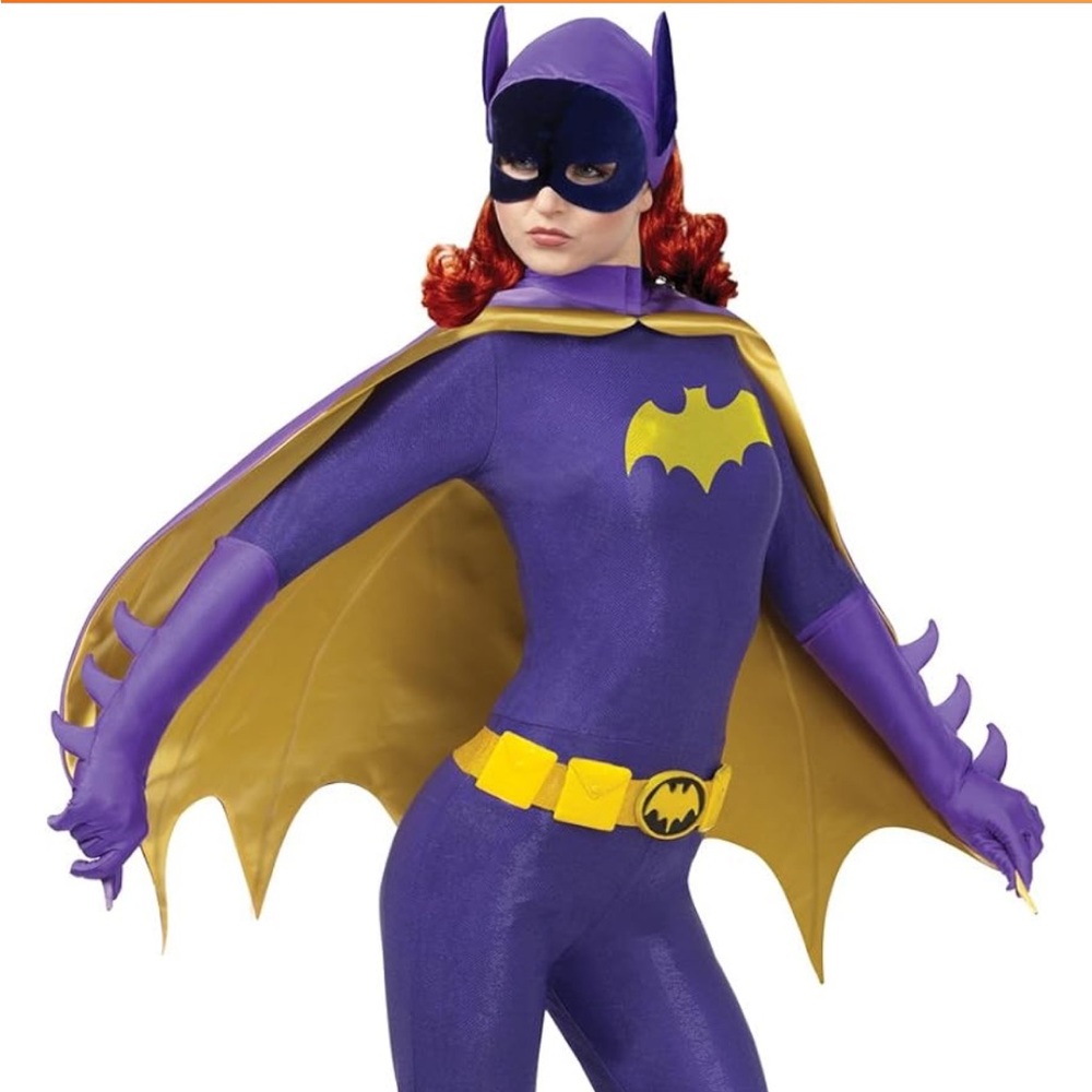 Purple full body Yvonne Craig Batgirl costume. Women Large